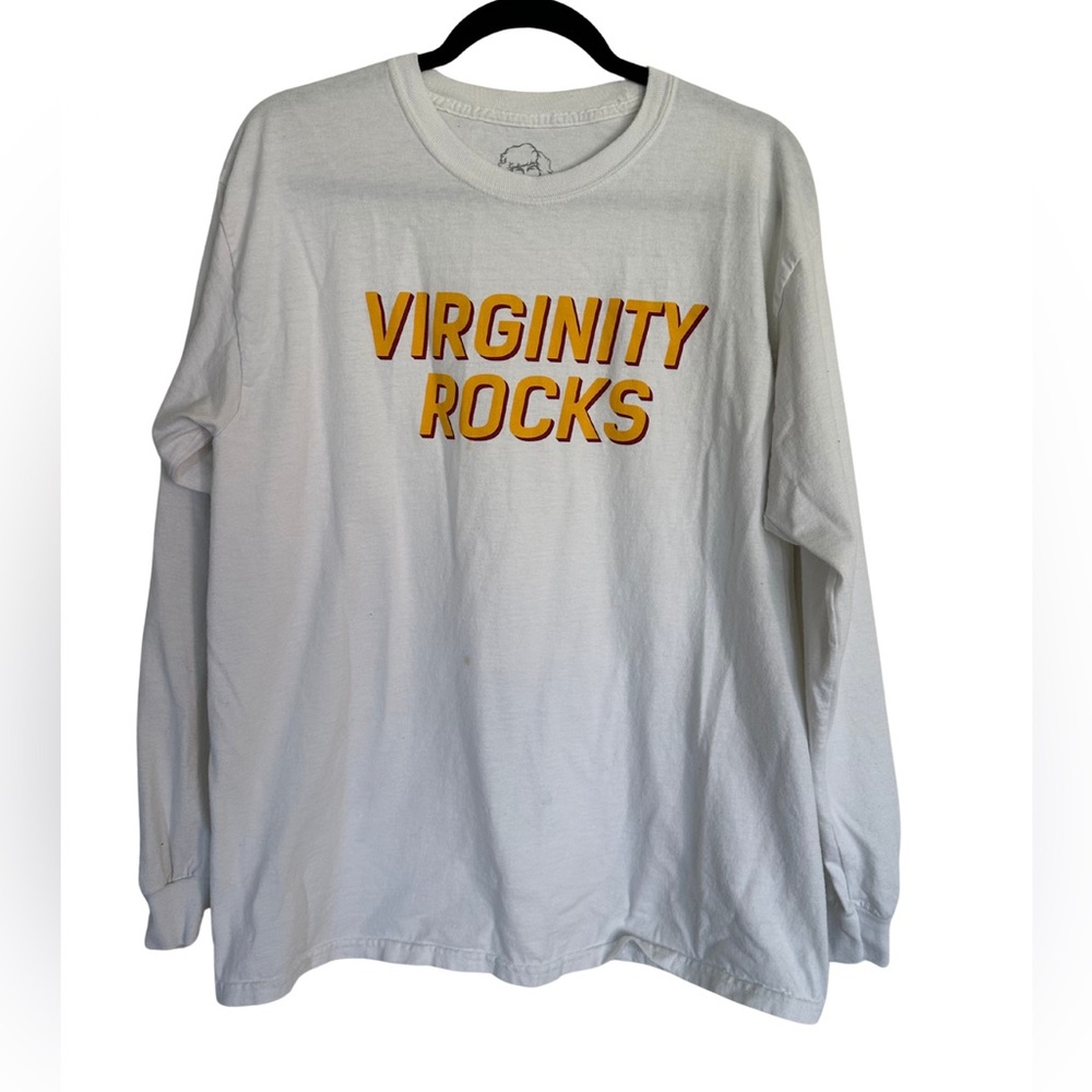 Virginity Rocks Long Sleeve T-Shirt White Size L